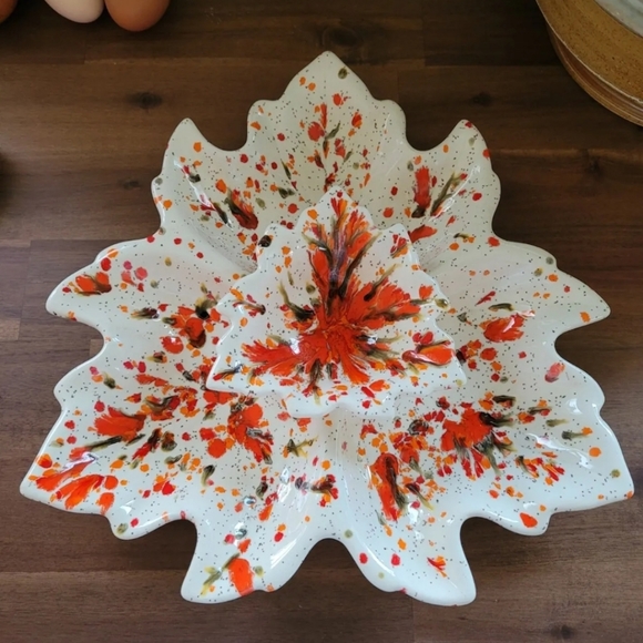 Vintage PW Pottery Relish Tray Set Chip and Dip Set - Picture 2 of 7